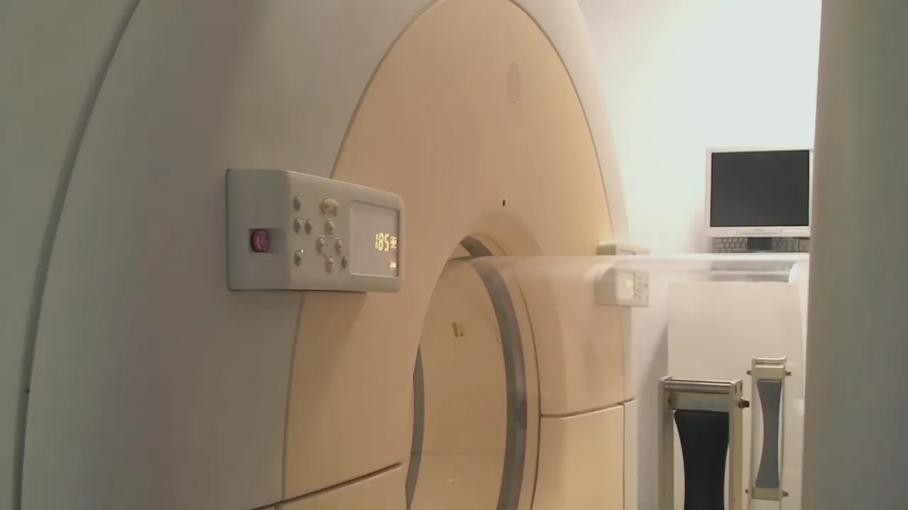 Magnetic Resonance Imaging (MRI) with circular containment tube at biosafety level 4 (BSL-4) laboratory of the NIAID Integrated Research Facility (IRF) in Frede